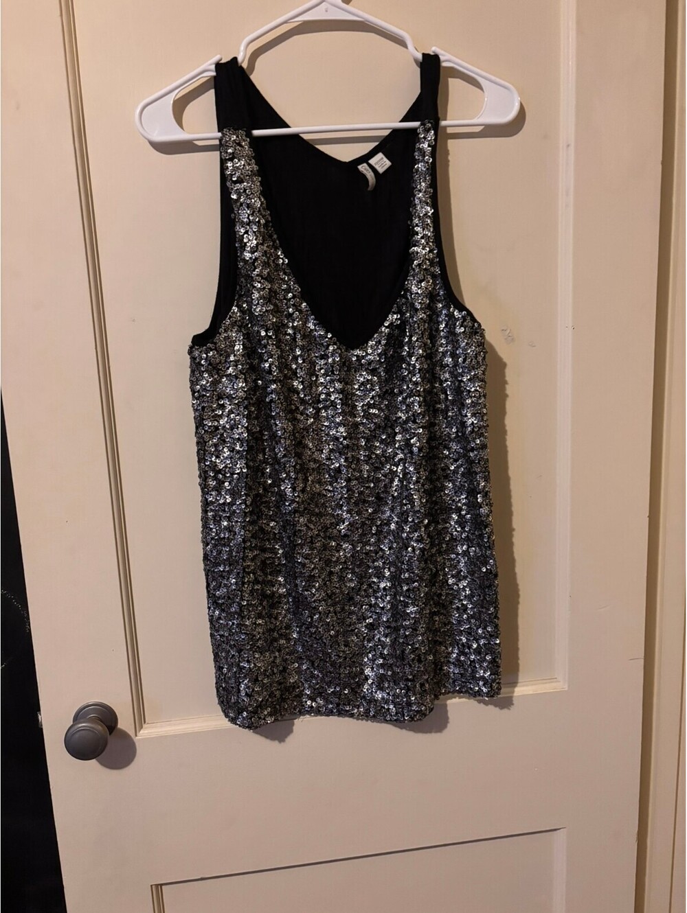 Cato Silver Sequin Sleeveless Tank Top Plus Size 22W
